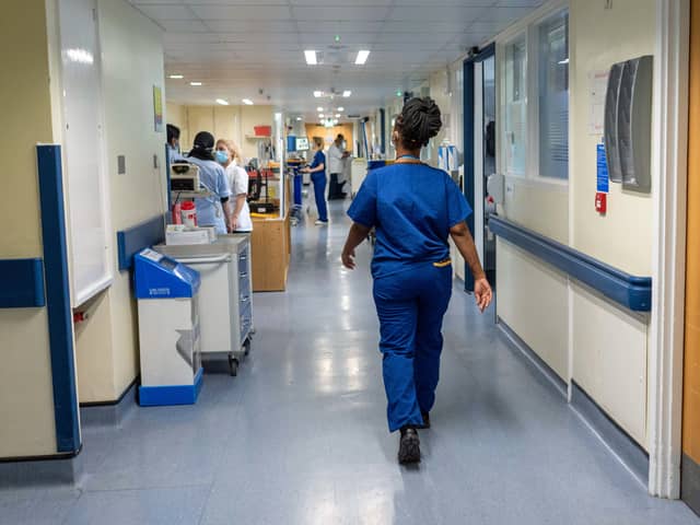 A general view of staff on an NHS hospital ward