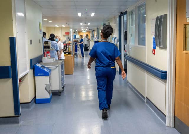 A general view of staff on an NHS hospital ward