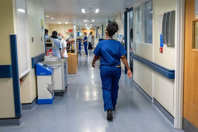 A general view of staff on an NHS hospital ward