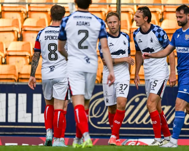 Falkirk ace Scott Arfield celebrates scoring to make it 1-0