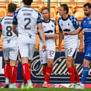 Falkirk ace Scott Arfield celebrates scoring to make it 1-0