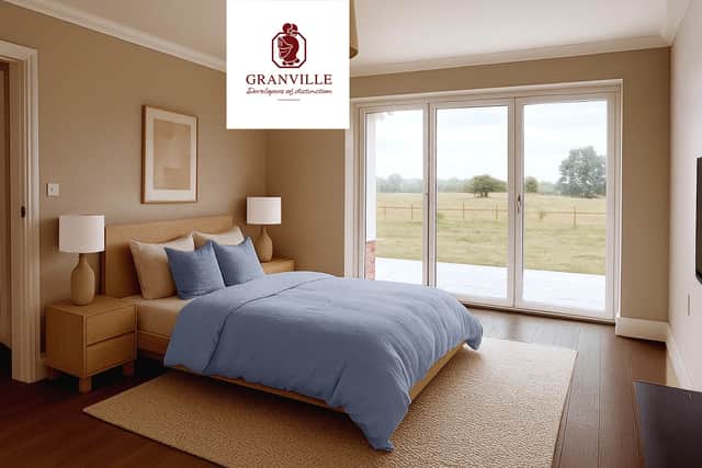 There are four bedrooms, including a lavish master suite