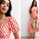 This Red Gingham V-Neck Midi Dress from New Look now has 41% off in the summer sale 