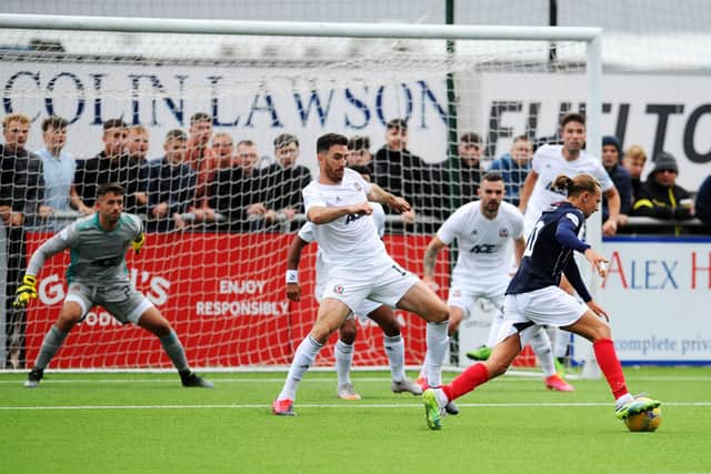 Aidan Nesbitt scores for Falkirk against Cove Rangers on the opening day of the 2021/22 campaign - five seasons on and he'll be hoping to face Dundee United in the Bairns' Premiership opener this Sunday