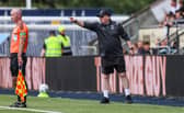 Falkirk boss John McGlynn gestures on the touchline during the defeat to St Mirren
