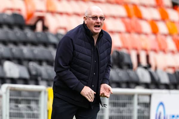 John McGlynn on the Tannadice touchline