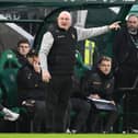 John McGlynn on the touchline at Easter Road