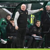John McGlynn on the touchline at Easter Road