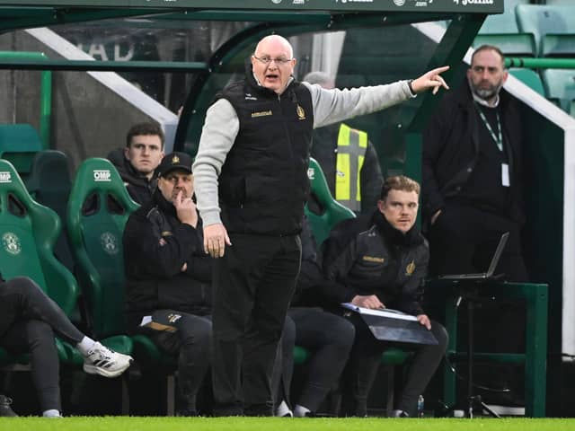 John McGlynn on the touchline at Easter Road