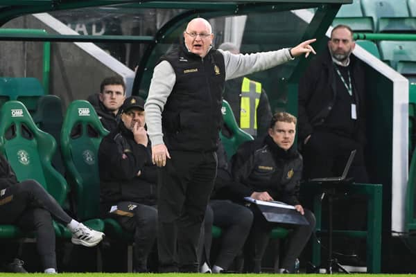 John McGlynn on the touchline at Easter Road