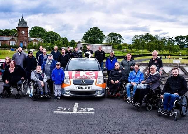 In the driving seat...more than 200 people have enjoyed free track days at Knockhill and Kames since Disability Motorsport Scotland was founded three years ago.