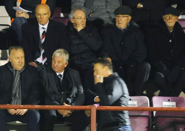 Some Falkirk board members watch on at Prestonfield