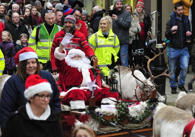Santa Claus and his reindeer are back in Falkirk High Street from 2pm tomorrow.