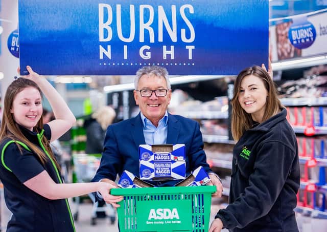 George Allan with section leader Heather Ward and Asda Buyer Heather Turnbull.