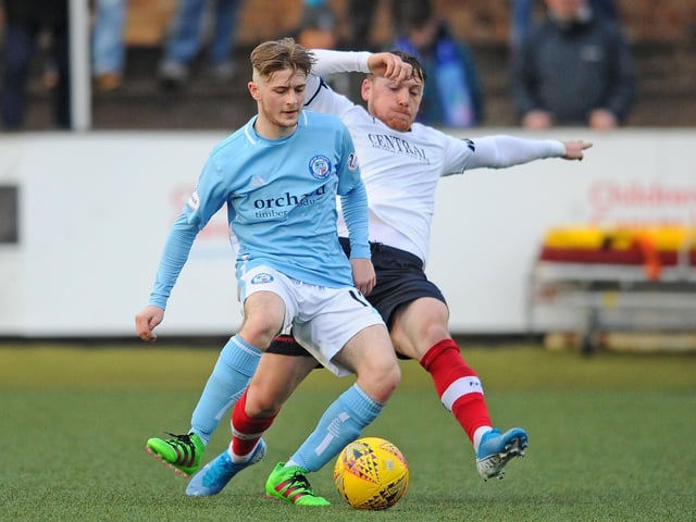Action from Falkirk's meeting with Forfar Athletic at Station Park earlier this season