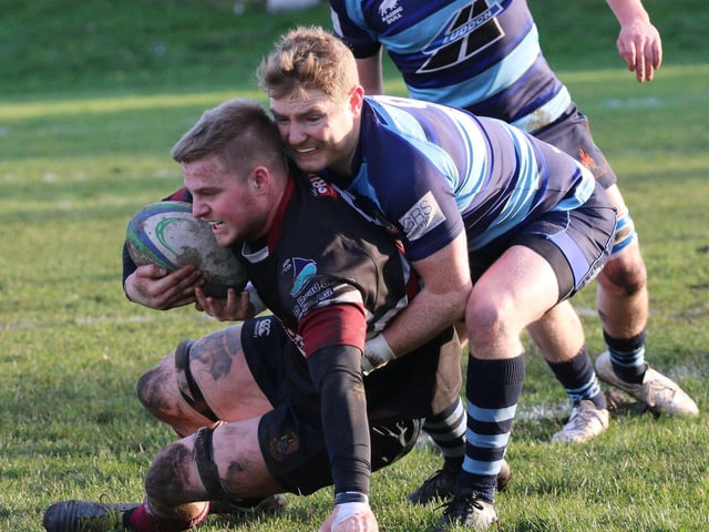Falkirk lost at Preston Lodge but scored enough tries to pick up a point (Photo by Gordon Honeyman).