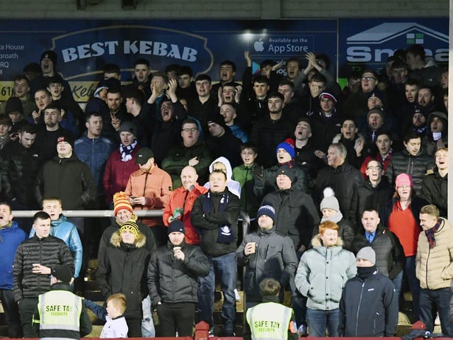 Falkirk fans at Arbroath