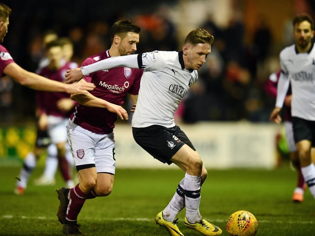Action from last Saturday's 0-0 draw between Arbroath and Falkirk