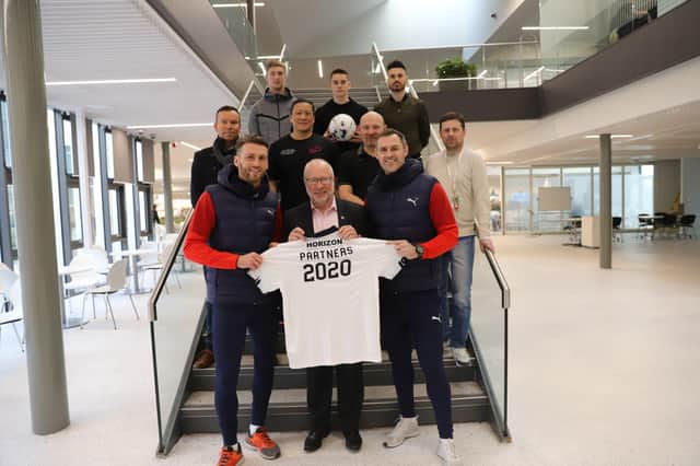 Representatives from Falkirk FC and Forth Valley College come together to kick off a new partnership between the two organisations.