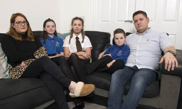 From left, Mum Fiona, Zara (11), Ellie (13) William (7) and Dad Graeme. Pic: Neil Hanna