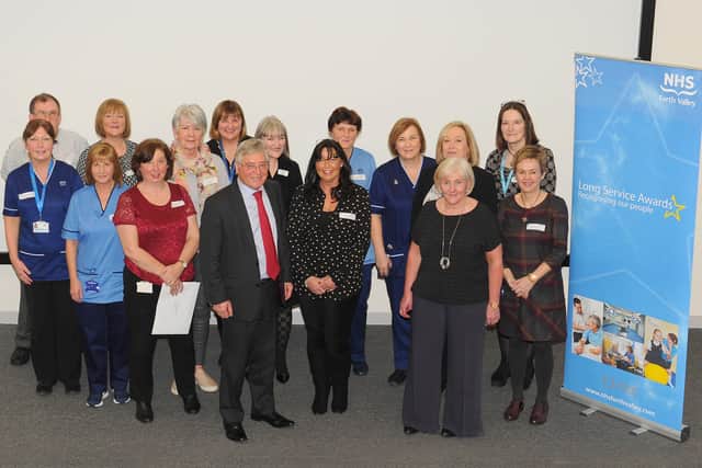 Some of the staff who have reached 40 years service with the NHS