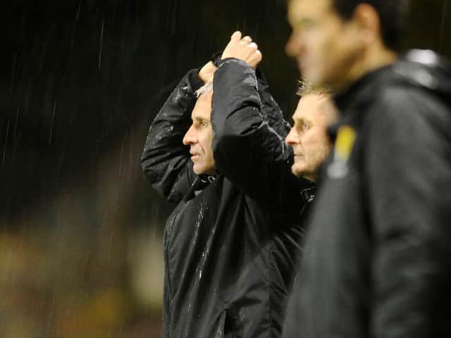 Davie Irons was holding his head in his hands - not for the first time this season. Picture: Michael Gillen.