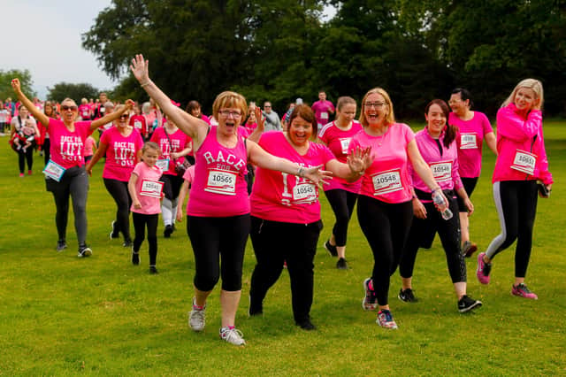 Participants in the 2019 Race for Life in Falkirk, but this year's event is open to all. Pic: Scott Louden
