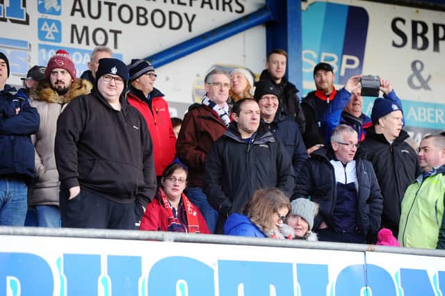 Falkirk fans on tour 2020 - Peterhead. Picture: Michael Gillen.