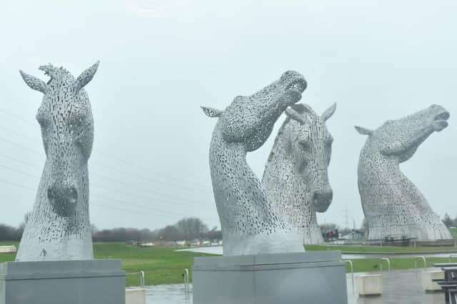 The Kelpie maquettes have come home to be with their full sized counterparts at the Helix Park (PICTURE: JIM HUNTSMAN)
