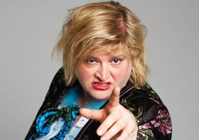 Hazel Beattie in character as Miss Hannigan in Annie the musical