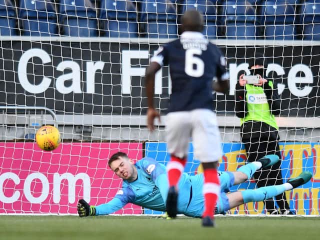 Mutch saved Russell Maclean's spot-kick. Picture: Michael Gillen.