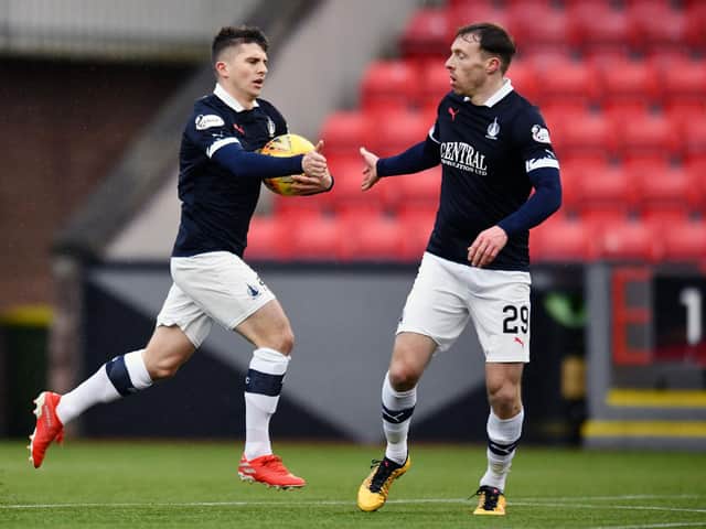 Charlie Telfer scored from the penalty spot to make it 2-1 just before half time.