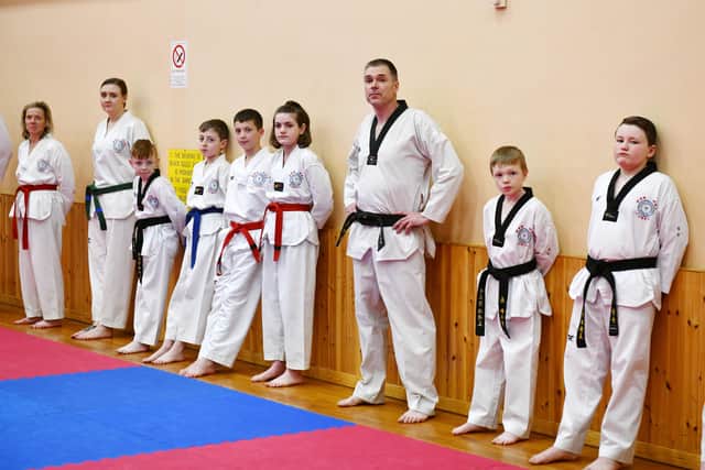 Central TKD put on a display for CEO Grandmaster Ian Leafe. Picture: Michael Gillen