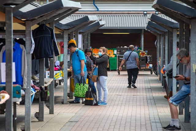 Leeds open air market opens as lockdown measures are eased.