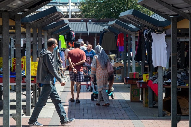 Leeds open air market opens as lockdown measures are eased.