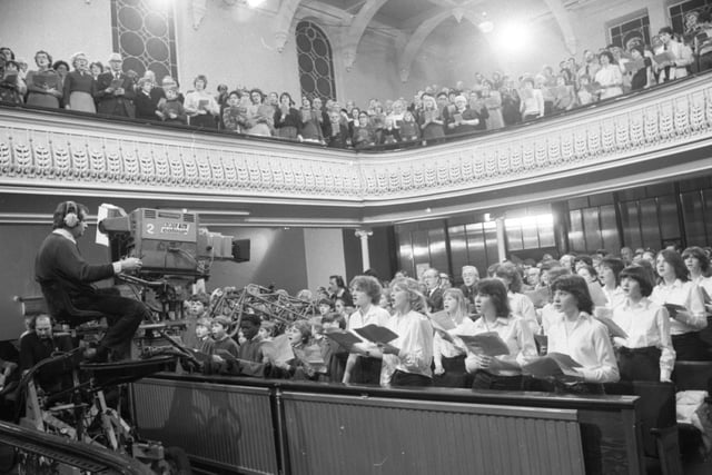 BBC TV's Songs of Praise from the Central Methodist Church, Lune Street, Preston, will be screened in early April. A choir of 240 and a congregation of 400 drawn from the town centre churches joined at the church for filming while outside cameras filmed various aspects of Preston