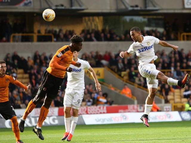 Keamr Roofe heads towards goal.