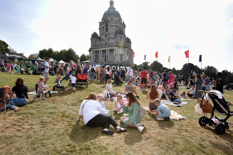 The Highest Point Festival held a family fun day as part of its weekend festivities in Williamson Park, Lancaster. Families enjoy the show in the sunshine. Picture by Paul Heyes, Sunday September 05, 2021.