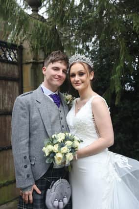 Rebecca Gardiner and Dylan Bain were married at The Three Kings in January.  Pic: Brian Muldoon.