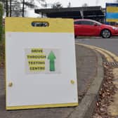 A drive through testing centre has been set up at Falkirk Community Hospital amid the COVID-19 crisis. Picture: Michael Gillen.