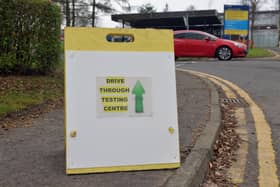 A drive through testing centre has been set up at Falkirk Community Hospital amid the COVID-19 crisis. Picture: Michael Gillen.