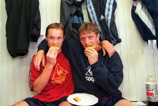 Mystery Picture: Who are these Bairns tucking in to toast at Brockville in 1998?