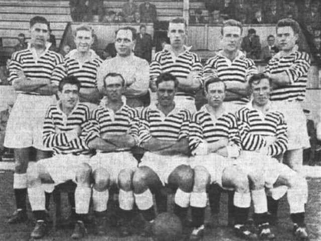 Alex Forsyth (front row, second from left) during his playing days with The Shire