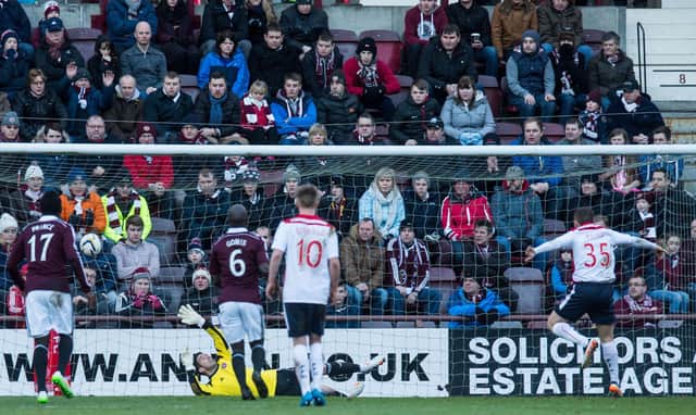 Photographer Ian Georgeson. Falkirk won with goals from John Baird, Rory Loy and Craig Sibbald.