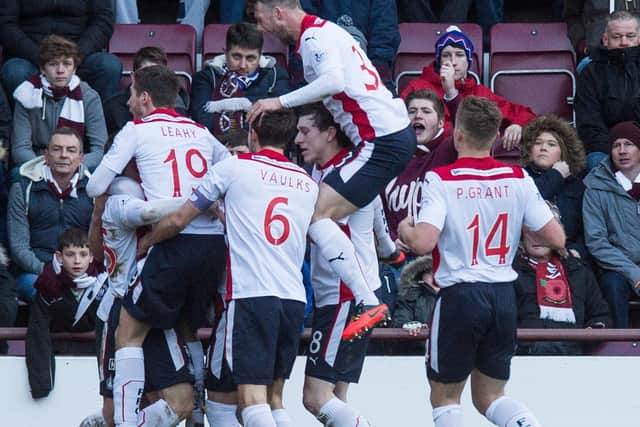 Photographer Ian Georgeson. Falkirk won with goals from John Baird, Rory Loy and Craig Sibbald.