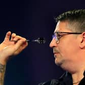 Gary Anderson  duringcompeted in the  2020 William Hill World Darts Championship at Alexandra Palace at the turn of the year (Photo by James Chance/Getty Images)