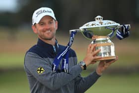 Bernd Wiesberger of Austria celebrates with the trophy following victory in the final round of the Aberdeen Standard Investments Scottish Open at The Renaissance Club. (Photo by Andrew Redington/Getty Images)
