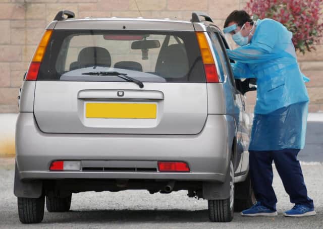 Stock photo of a drive-thru test centre in Grangemouth for NHS staff, council workers and emergency services.