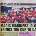 The Falkirk Herald coverage of Camelon Juniors beating Whitburn Juniors 2-1 in the Final of the Scottish Junior Cup, May 21 1995.