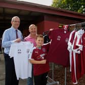 Jon Mahoney (1st left) is pictured with Linlithgow Rose supporters